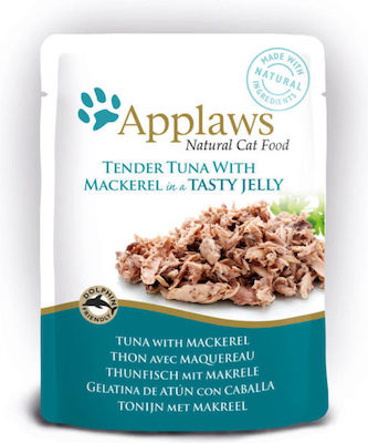 Applaws Natural Cat Food Wet Food for Adult Cats In Pouch with Tuna In Jelly Ζελές 1pc 70gr