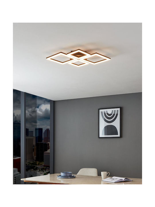 Eglo Paranday-Z Smart Ceiling Mount Light 47cm Black with Integrated LED and Remote Control
