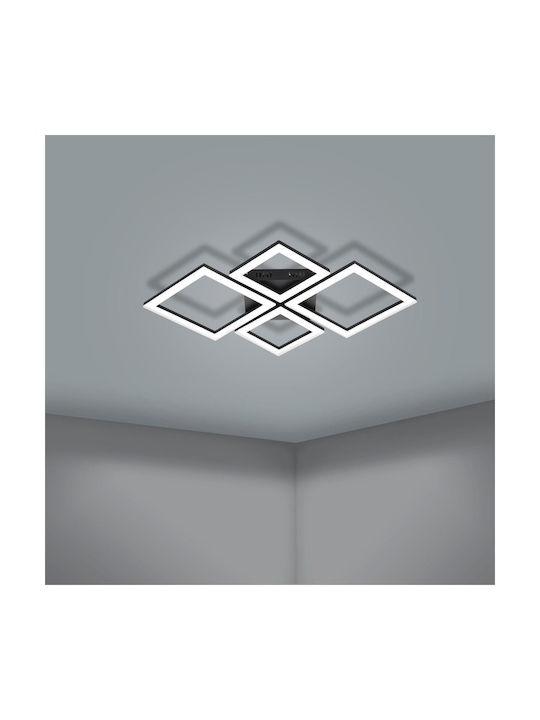 Eglo Paranday-Z Smart Ceiling Mount Light 47cm Black with Integrated LED and Remote Control