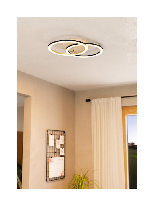 Eglo Lomaltas-Z Smart Ceiling Mount Light 58cm Black with Integrated LED and Remote Control