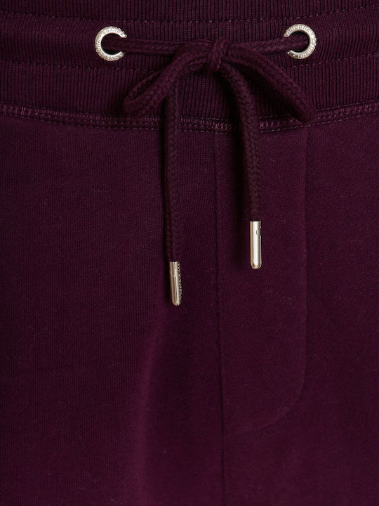 Funky Buddha Men's Sweatpants with Rubber Burgundy