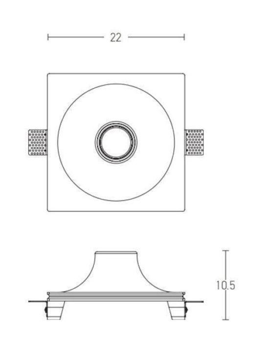 Zambelis Lights Modern Gypsum Ceiling Light with Socket GU10 22pcs White