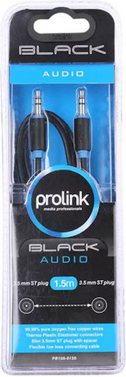Prolink Кабел За Звук 3,5 мм Мъжки - 3,5 мм Мъжки Черен 1,5 м PB105-0150