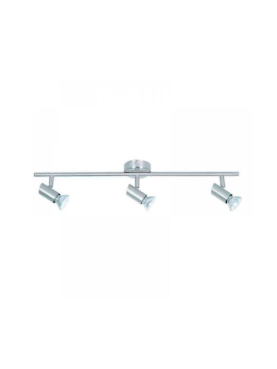 Inlight 9076-3 Triple Spot with Socket GU10 in Silver Color 9076-3Φ-Νίκελ Ματ