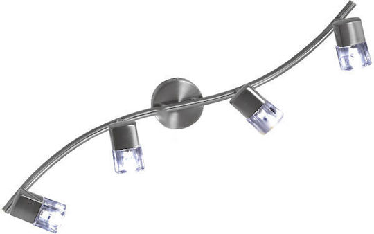 Aca Naples Spot with 4 Lights and with Socket G9 in Silver Color