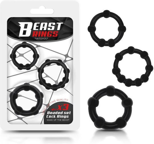IntoYou Beast Rings Beaded Set Cockrings Black 3pcs