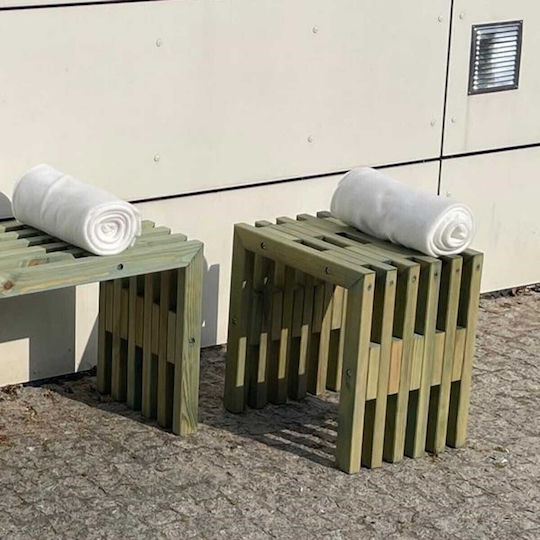 Ξύλινο Σκαμπό Εξωτερικού Χώρου Γκρι 45x34x45cm
