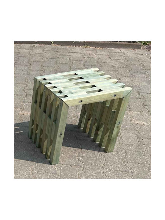 Дървен Градински Табурет Сив 45x34x45см