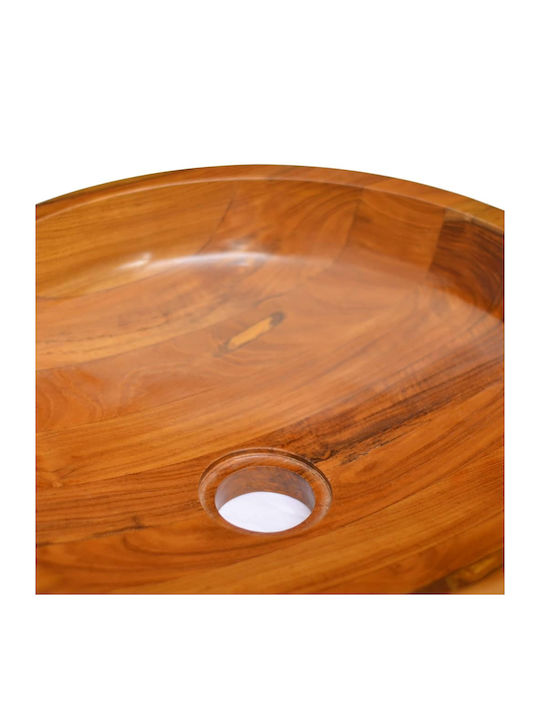 vidaXL Επικαθήμενος Νιπτήρας Πορσελάνης 40x40x10cm Καφέ