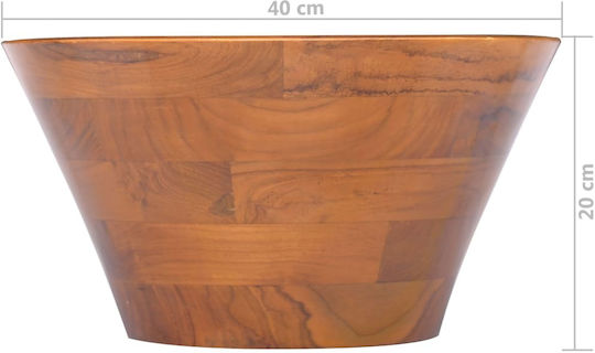 vidaXL Aufgesetztes Waschbecken Porzellan 40x40x20cm Braun