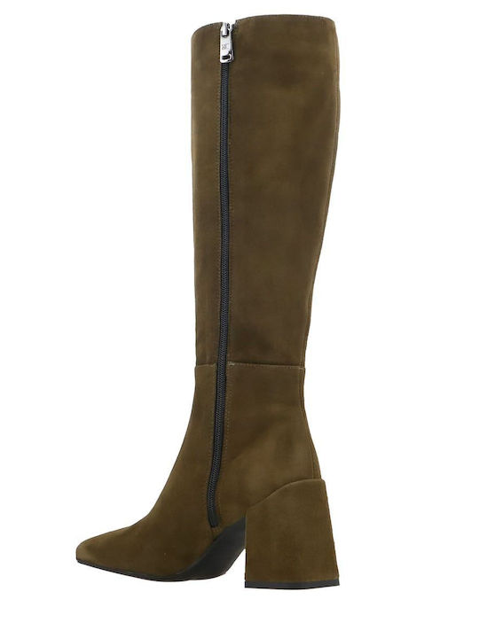 Suede Women's Boots Sacha 5 Khaki
