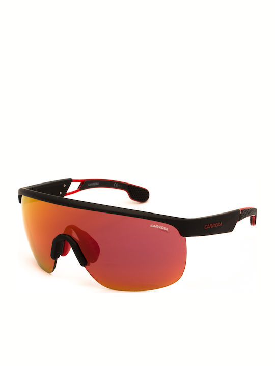Carrera Men's Sunglasses with Black Plastic Frame and Red Mirror Lens 4004/S 003/W3