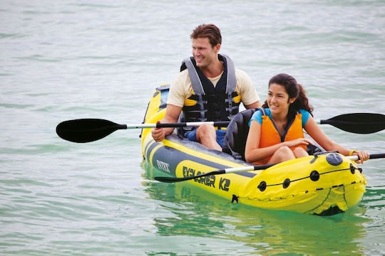 Intex Explorer K2 68307 Φουσκωτό Kayak Θαλάσσης 2 Ατόμων Κίτρινο