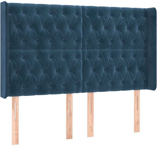 Pat Dublu Tapițat din Material Multicolor cu Plăci și Saltea 140x190cm