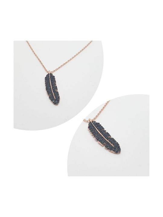 Mentzos Necklace from Gold Plated Silver with Zircon