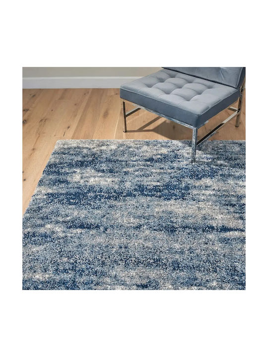 Saray Home Rug Rectangular Shaggy Blue-ivory