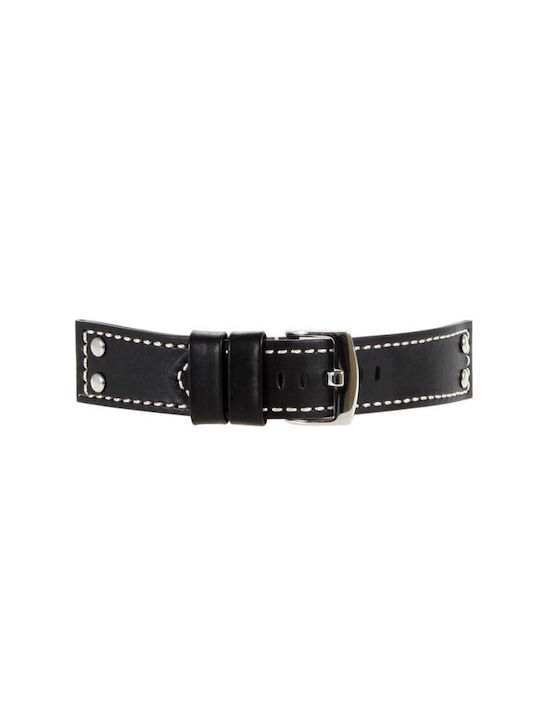 Tzevelion Leather Strap Black 26mm