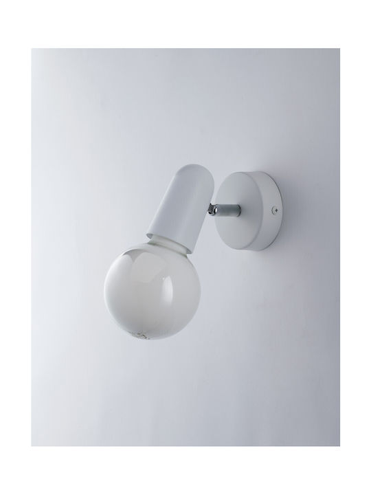 Fan Europe Intec Single Ceiling & Wall Spot with E27 Socket in White Color