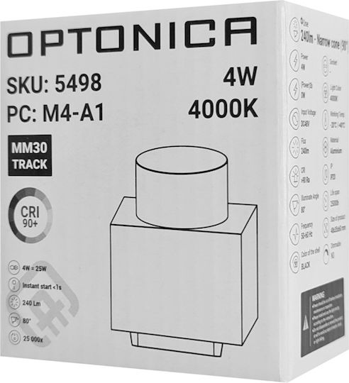 Optonica Einzel LED Spot in Schwarz Farbe