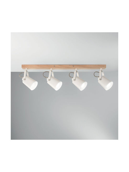 Fan Europe Eda-AP4 Spot with 4 Lights and with Socket E14 in White Color