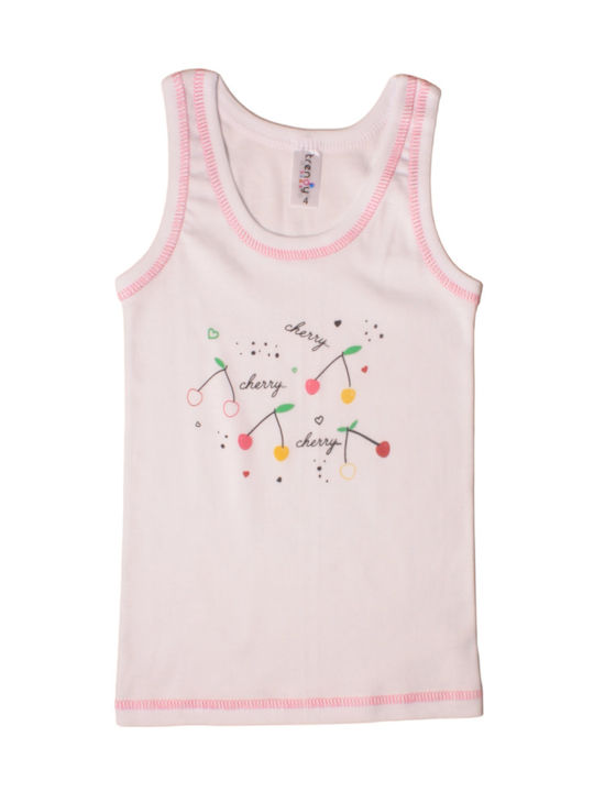 Children's sleeveless T-shirts with print Trendy fanP04-1-White