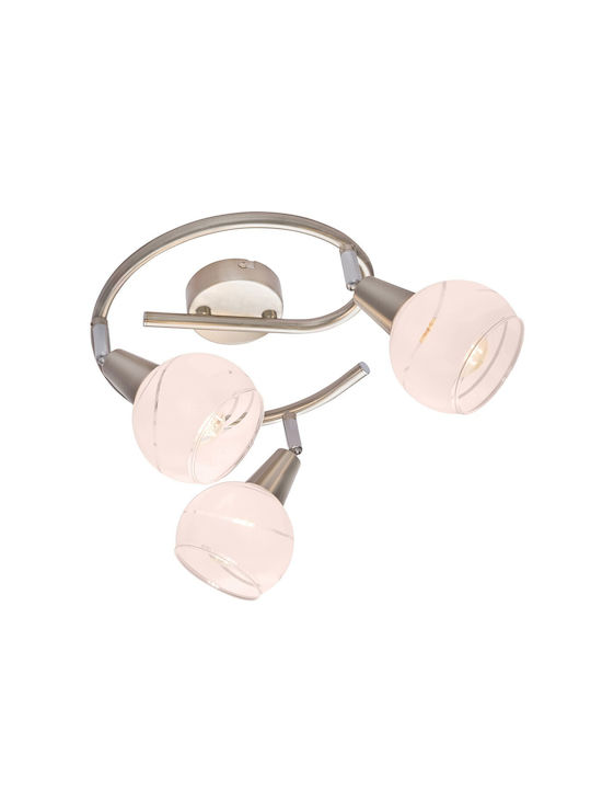 Globo Lighting Elliott Triple Spot with Socket E14 in Silver Color
