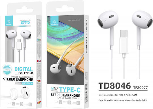 Techancy TF20077 Слушалки Безжични Стерео с жак USB-C Сив