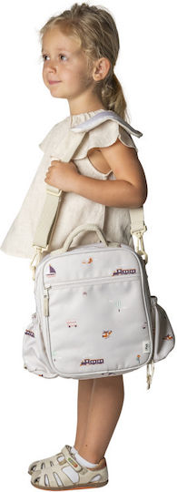 Citron Lunchbag Backpack Geantă Izotermică de Prânz de Mână pentru Școală 0.5lt Bej 21 x 10 x 22.5cm