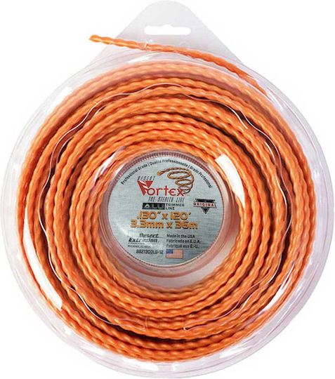 Vortex Aluminum Square Twist Brush Cutter Trimmer Line 3.3mm 36m 204-419