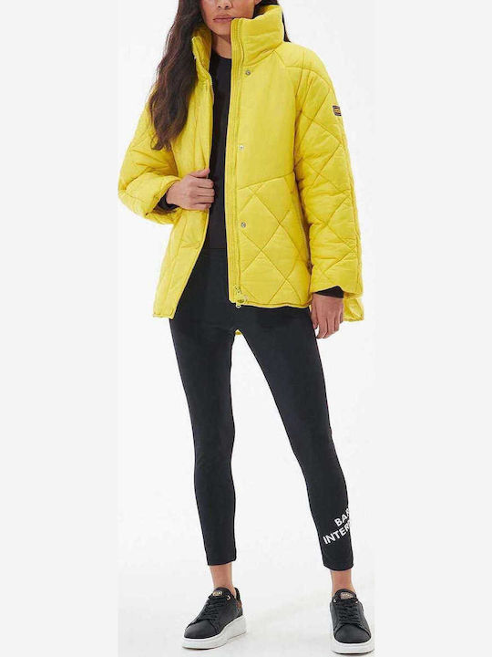 Women's Short Puffer Jacket for Winter Yellow