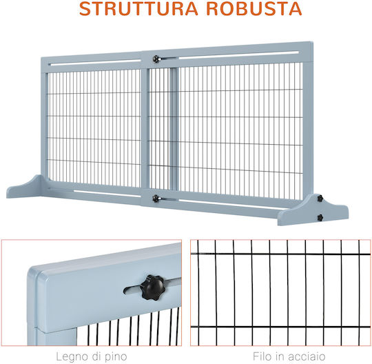 Pawhut Μεταλλικό Πορτάκι Σκύλου 183x36x69εκ. Μπλε