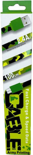 Chengxin Flat USB 2.0 to micro USB Cable Πράσινο 1m (12715)