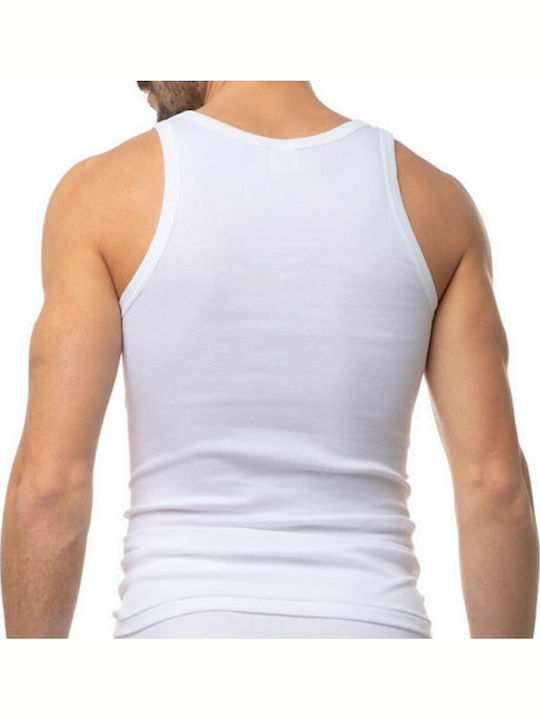 Tricou de Corp Bărbătesc Fără Mâneci în Culoare Albă