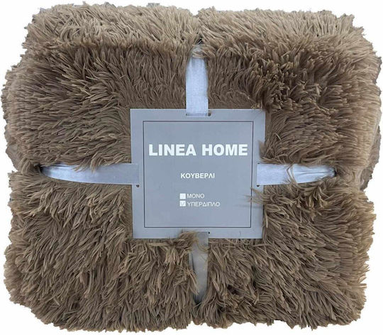 Linea Home Hairy Μονή 150x200εκ. Καφέ