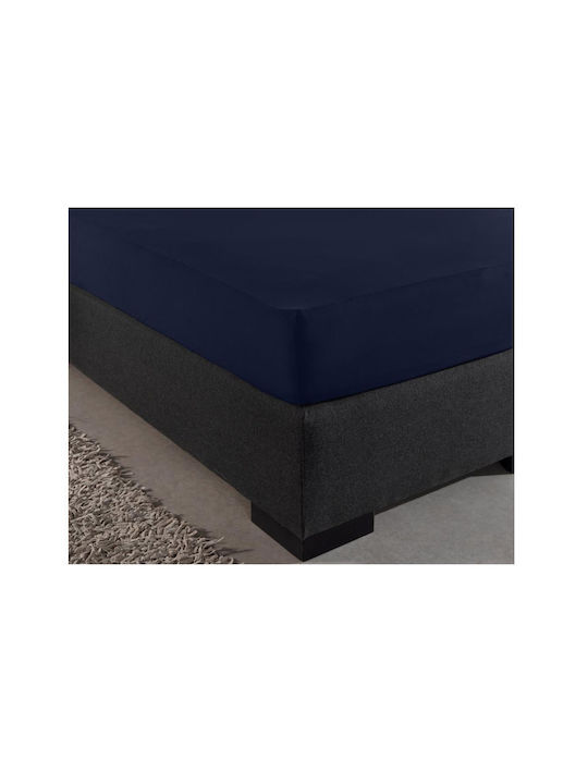 DreamHouse Cearșaf Super dublu cu Elastic 160x200+30cm. Albastru