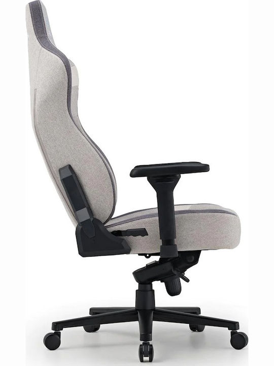 Eureka Ergonomic Python II GC-08 Υφασμάτινη Καρέκλα Gaming με Ρυθμιζόμενα Μπράτσα Γκρι