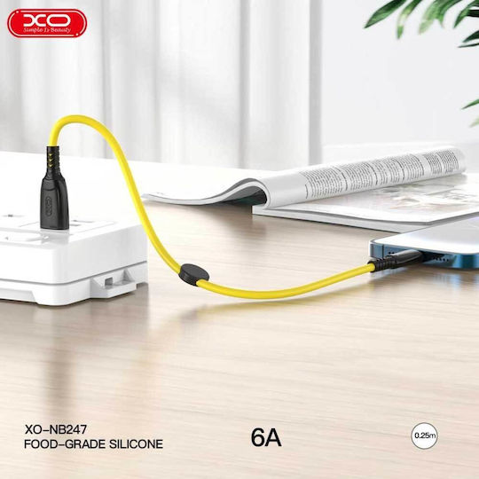 XO NB247 Regular USB 2.0 to micro USB Cable Μαύρο 0.25m (16.005.0260)
