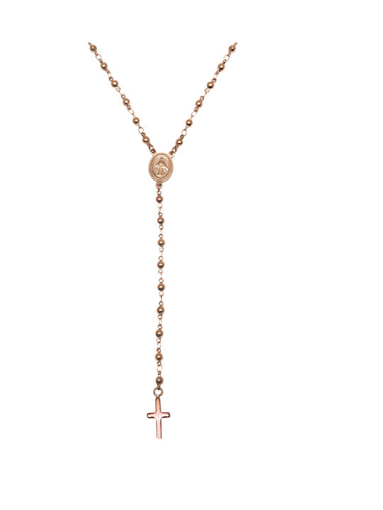 Tribute Necklace Rosary from Gold Plated Steel