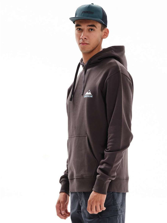 Emerson Men's Sweatshirt with Hood and Pockets Black