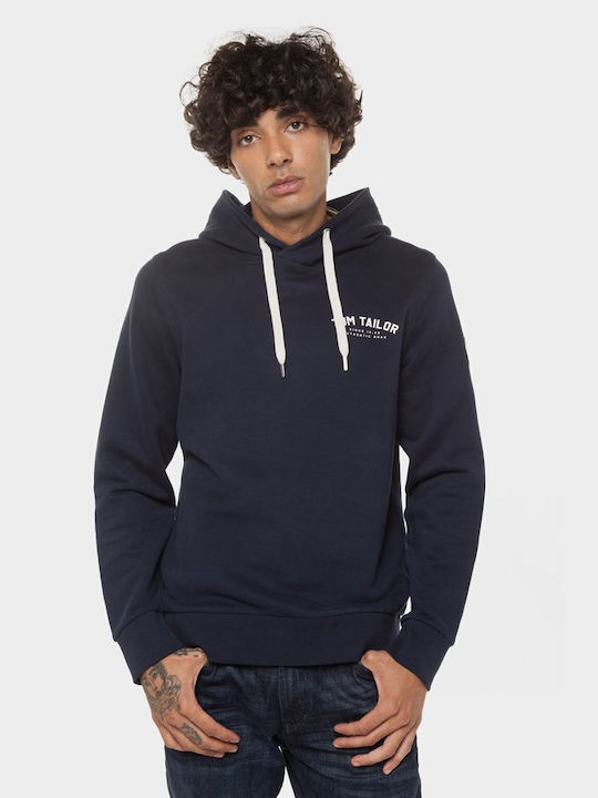 Tom Tailor Herren Sweatshirt mit Kapuze Blau