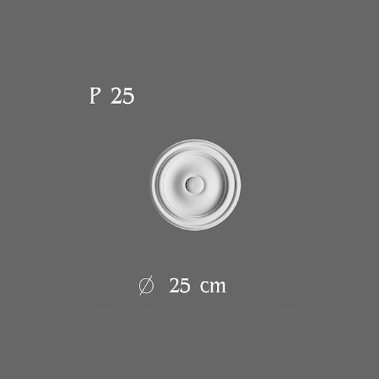 Deco Ceramica Rozetă de Tavan pentru Corpuri de Iluminat Alb 3075-KALTS-ROZETA-P25