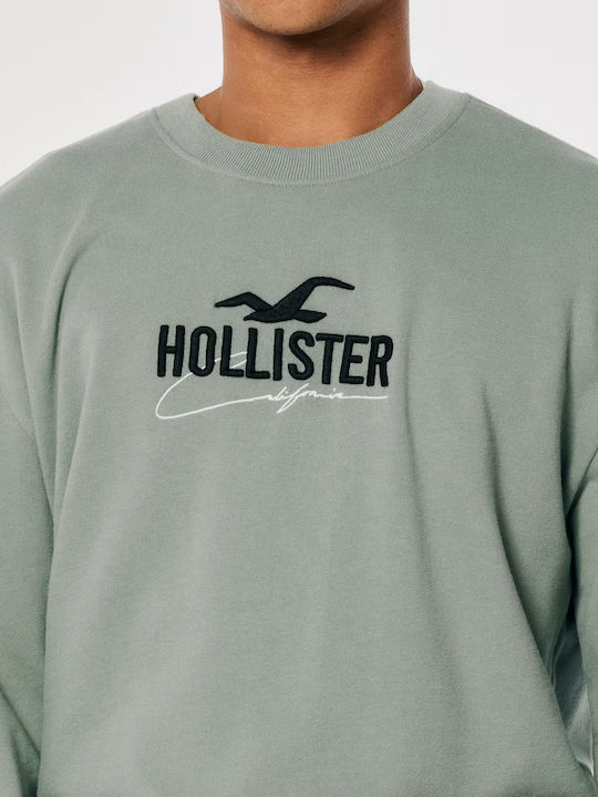 Hollister Men's Sweatshirt Green