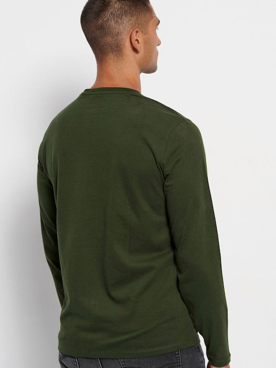 Funky Buddha Men's Long Sleeve Blouse Pine Green