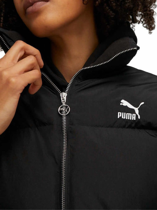 Classics Women's Crop Puffer Jacket for Winter Black