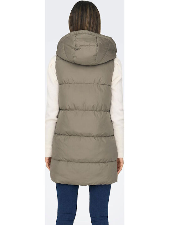 Women's Short Puffer Jacket for Winter Walnut