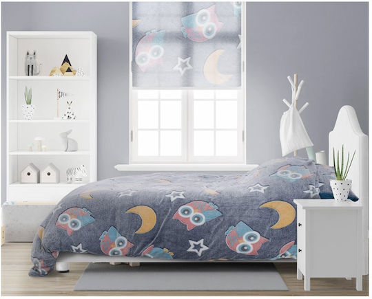 Sleeptime Night Owl Σετ Παιδική Παπλωματοθήκη Μονή με Μαξιλαροθήκη Μπλε 135x200εκ.