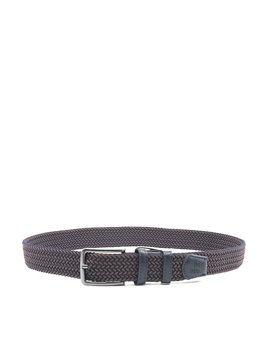 Elastic Men's Belt Knitted Blue