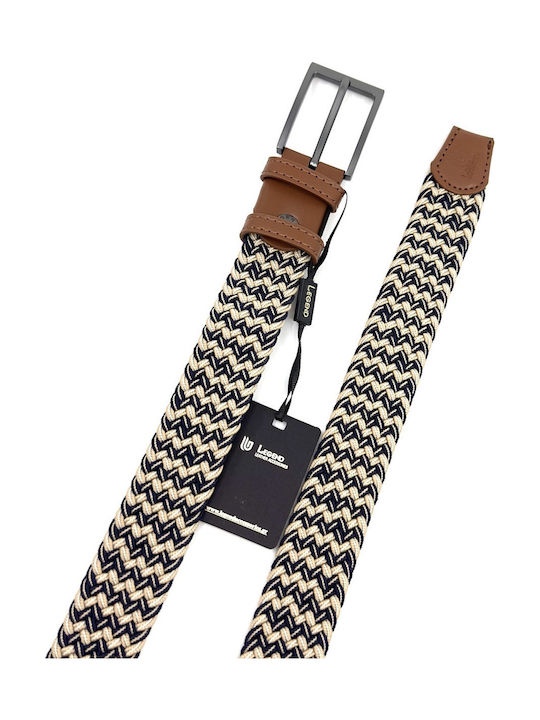 Elastic Men's Belt Knitted Blue