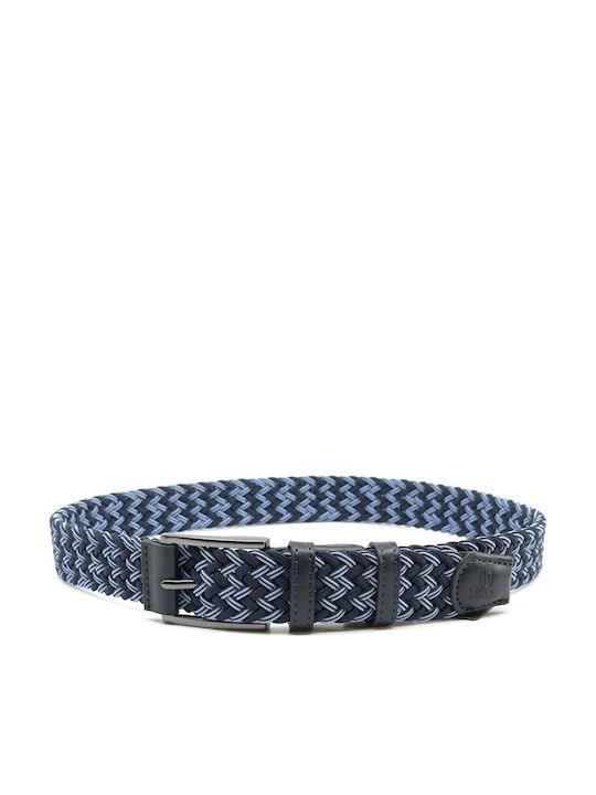 Elastic Men's Belt Knitted Blue