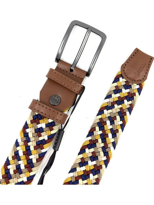 Elastic Men's Belt Knitted Multicolored